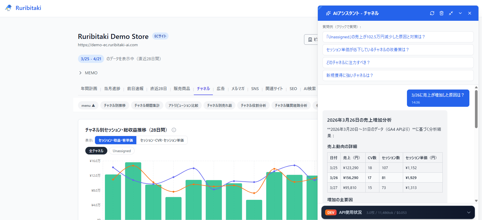 EC専用AI分析ツール『Ruribitaki Analytics』提供開始