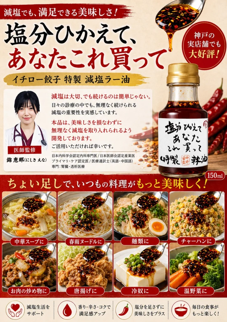 イチロー餃子 減塩ラー油