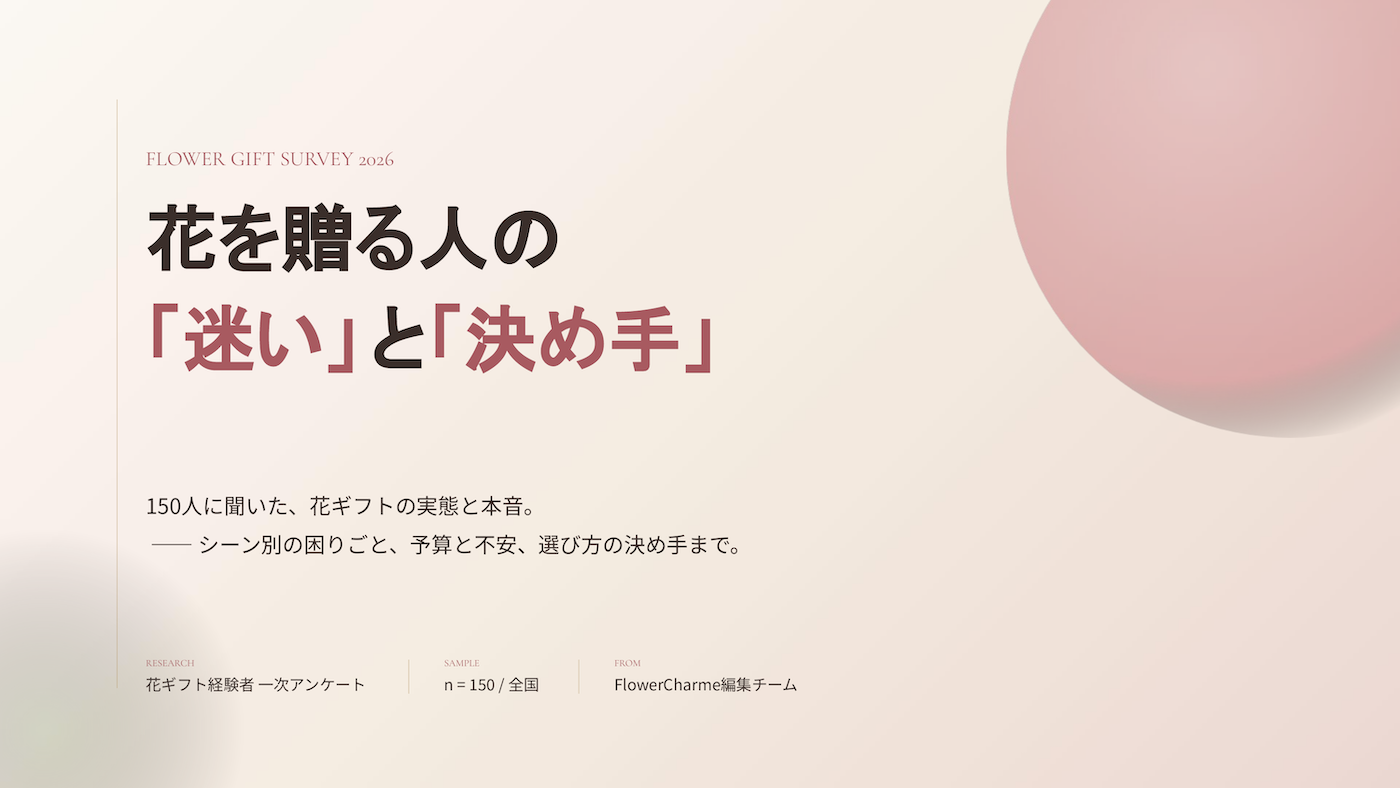 花を贈る人の本音を150名に調査