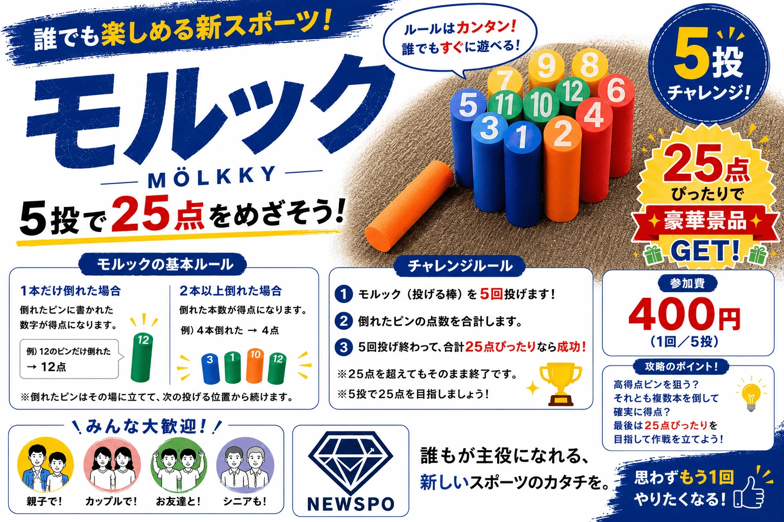 新スポーツ推進団体NEWSPO、「ReCAMPUS」に出展!5投で25点を目指す「モルックチャレンジ」を開催