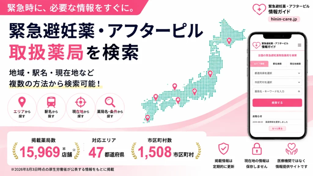 緊急避妊薬 アフターピル 薬局検索
