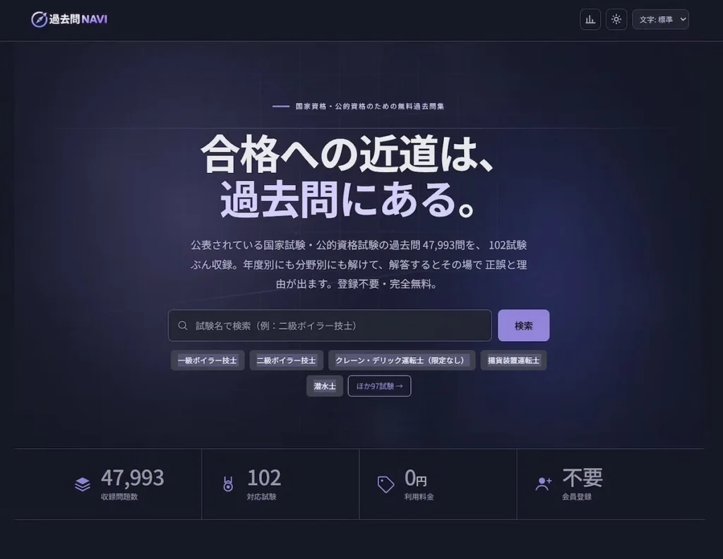 資格学習サイト 過去問NAVI