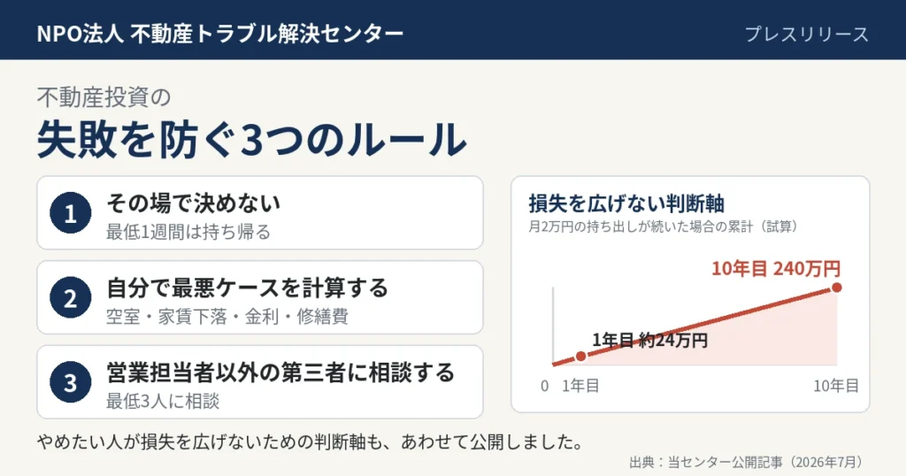 不動産投資 失敗 防止